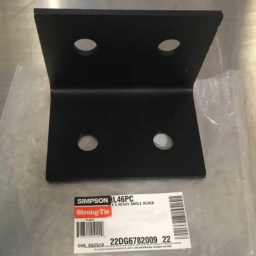 Simpson Strong-Tie HL46PC 4" x 6" Heavy Angle Powder Coated Black