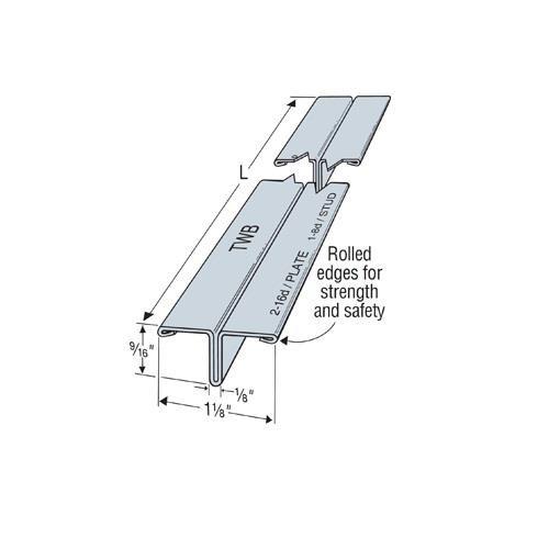 Simpson Strong-Tie TWB14 T Wall Bracing Rolled Edges - 14 Ft 2-In Carton of 15 pcs