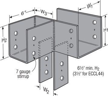 Simpson ECCL6X L-Shaped End Column Cap for 6" Beam