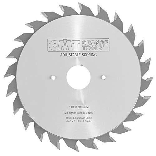 CMT 289.100.20K 100mm Diameter X 10+10t Flat Adjustable Scoring Saw Blade With 22mm Bore (2.8-3.6mm Kerf)