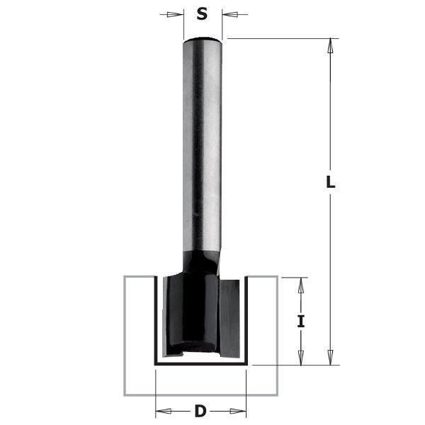 CMT 80101 Contractor Mortising Bit, 1/2-inch Diameter, 1/4-inch Shank
