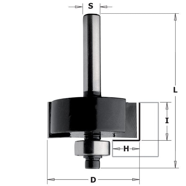 CMT 83501 Contractor Rabbetting Bit, 1-1/4-inch Diameter, 3/8-inch Cutting Depth, 1/4-inch Shank