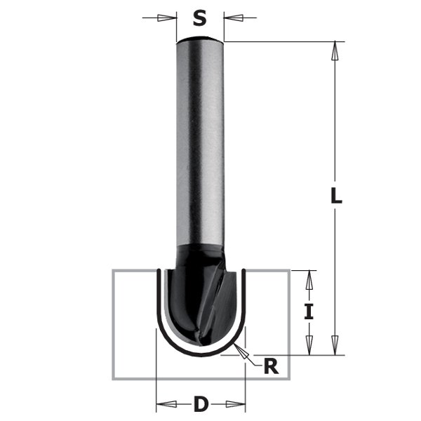 CMT 81404 Contractor Round Nose Bit, 1/2-inch Diameter, 1/4-inch Radius, 1/4-inch Shank