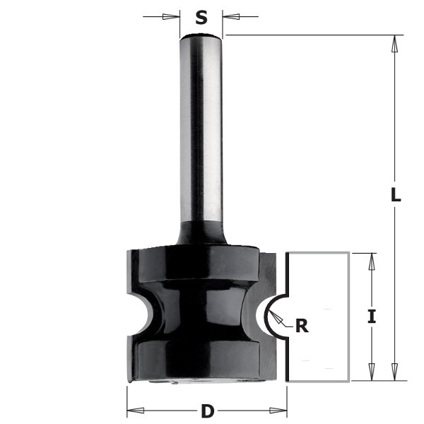 CMT 85401 Contractor Bull Nose Bit, 7/8-inch Diameter, 1/8-inch Radius, 1/4-inch Shank