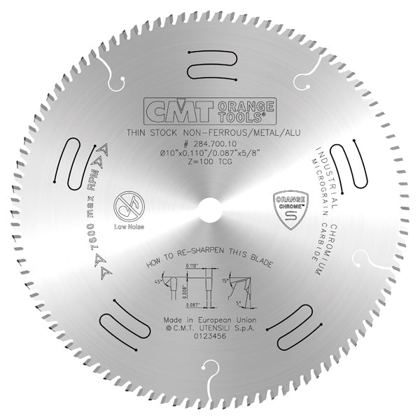 CMT 284.720.12 Orange Chrome Non-Ferrous - Thin Stock Blade 12 inch X T120 TCG Pos
