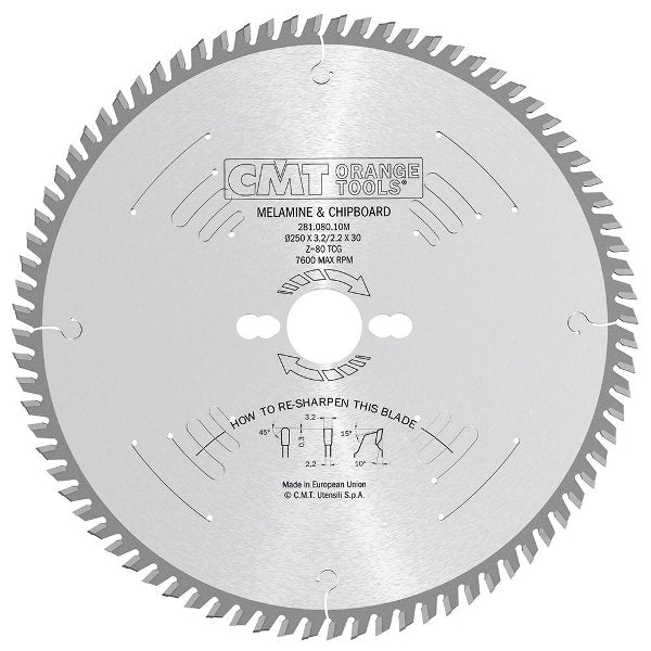 CMT 281.096.12M Industrial Panel Sizing Saw Blade and 300mm 11-13/16-Inch by 96 Teeth TCG Grind with 30mm Bore