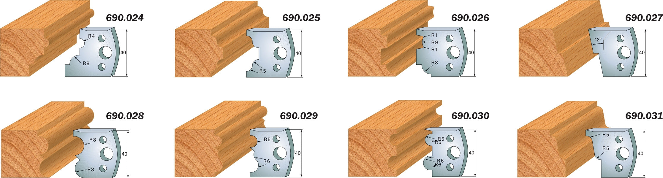 CMT 690.025 Pair of Knives KSS 40x4mm