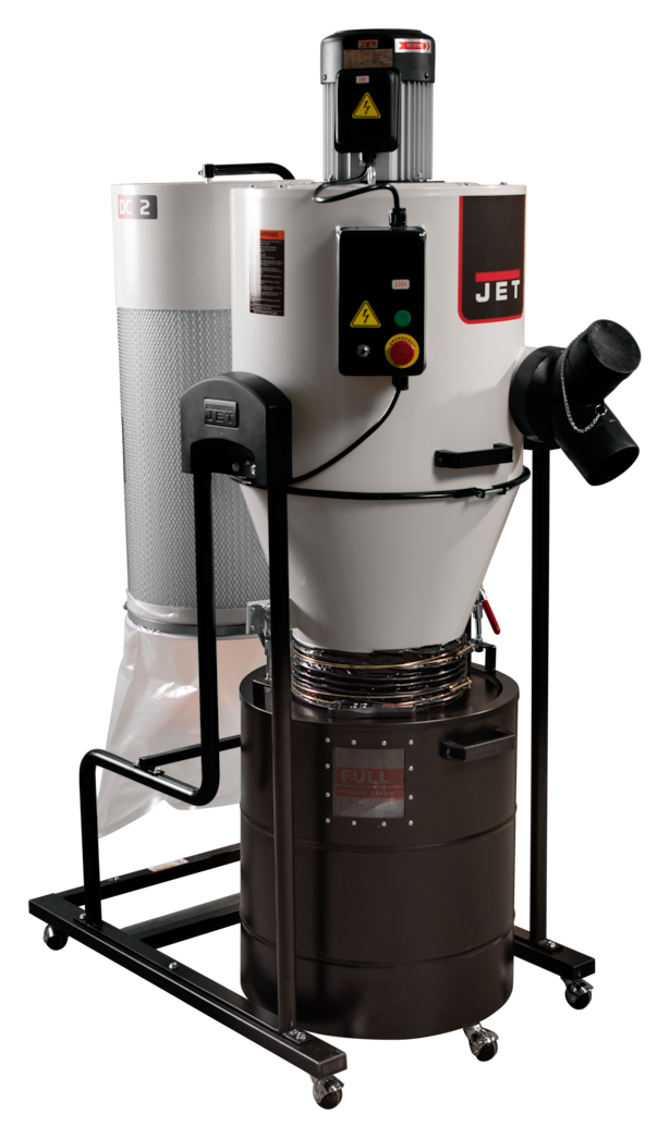 JET JCDC-2 Cyclone Dust Collector, 2-Micron Filter, 938 CFM, 2 HP, 1Ph 230V