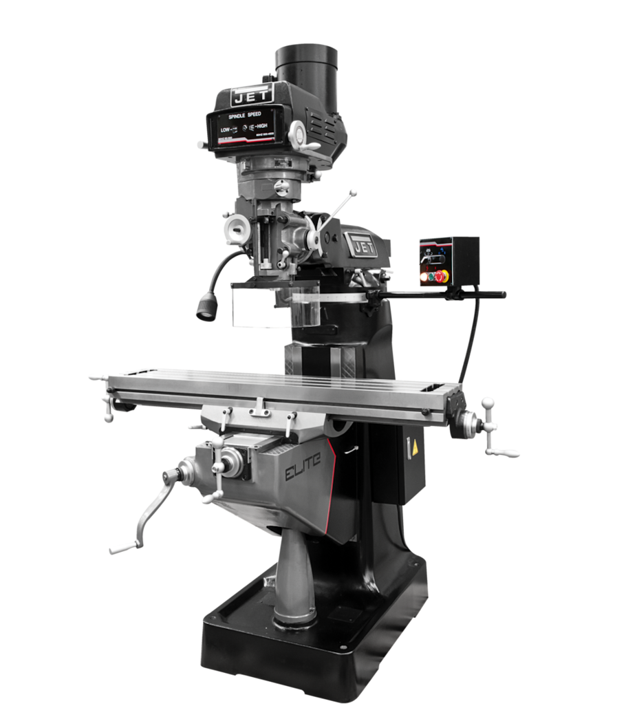 JET Elite ETM-949 Mill with 3-Axis ACU-RITE 303 (Knee) DRO and X-Axis JET Powerfeed - 894145