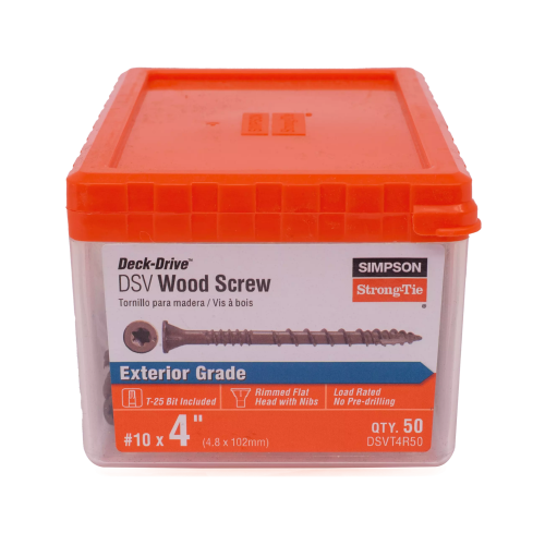 Simpson DSVT4 #10 4" Deck-Drive DSV Wood Screw, Tan, T25