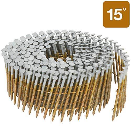 Metabo HPT 13367HPT 2-1/4" x 0.092 Hot-Dipped Galvanized Ring Diamond Round Head Coil Wire Nail (3.6M)