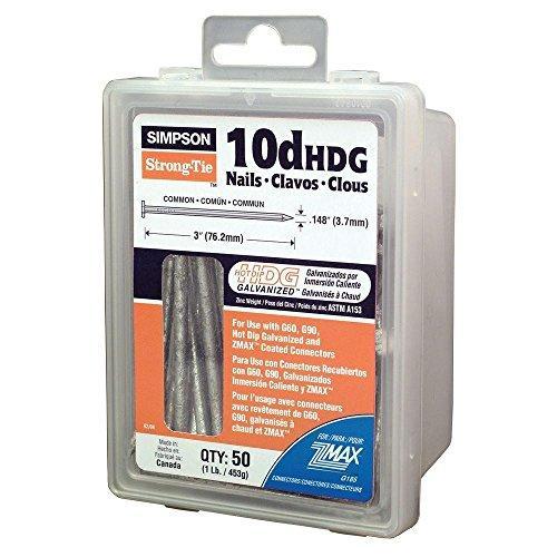 Simpson Strong-Drive 10DHDG 10d x 3" SCN Smooth Shank Connector Nail, Hot-Dip Galvanized