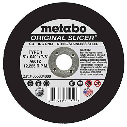 Metabo Original Slicer Cut Off Wheel (655334000) 5" X .040" X 7/8", Type 1, A60TZ  Pack of 50