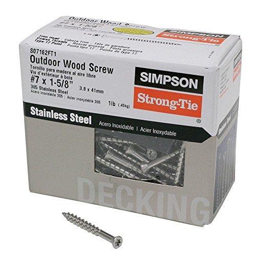 Simpson Strong-Tie S07162FT1 #7 x 1-5/8" 305SS Trim Head Screws T-15 1lb