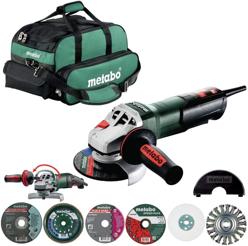 Metabo US3005 4.5" / 5" 11 Amp Heavy Duty Corded Angle Grinder System Kit