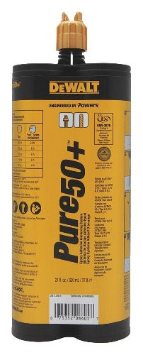 DeWALT Pure50+ 21 Oz Epoxy Injection Adhesive Anchoring System