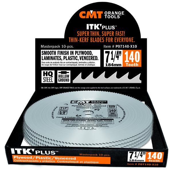 CMT P07140-X10 ITK Plus Plywood Finish Saw Blades Pack of 10