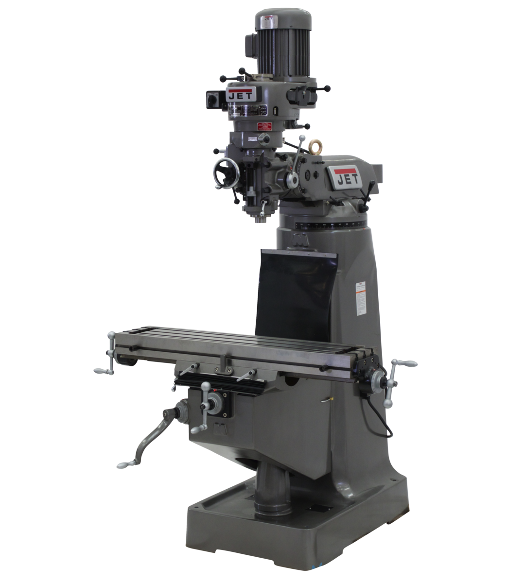 690095,JET JTM-2 Mill With 3-Axis ACU-RITE 203 DRO (Knee) With X-Axis Powerfeed