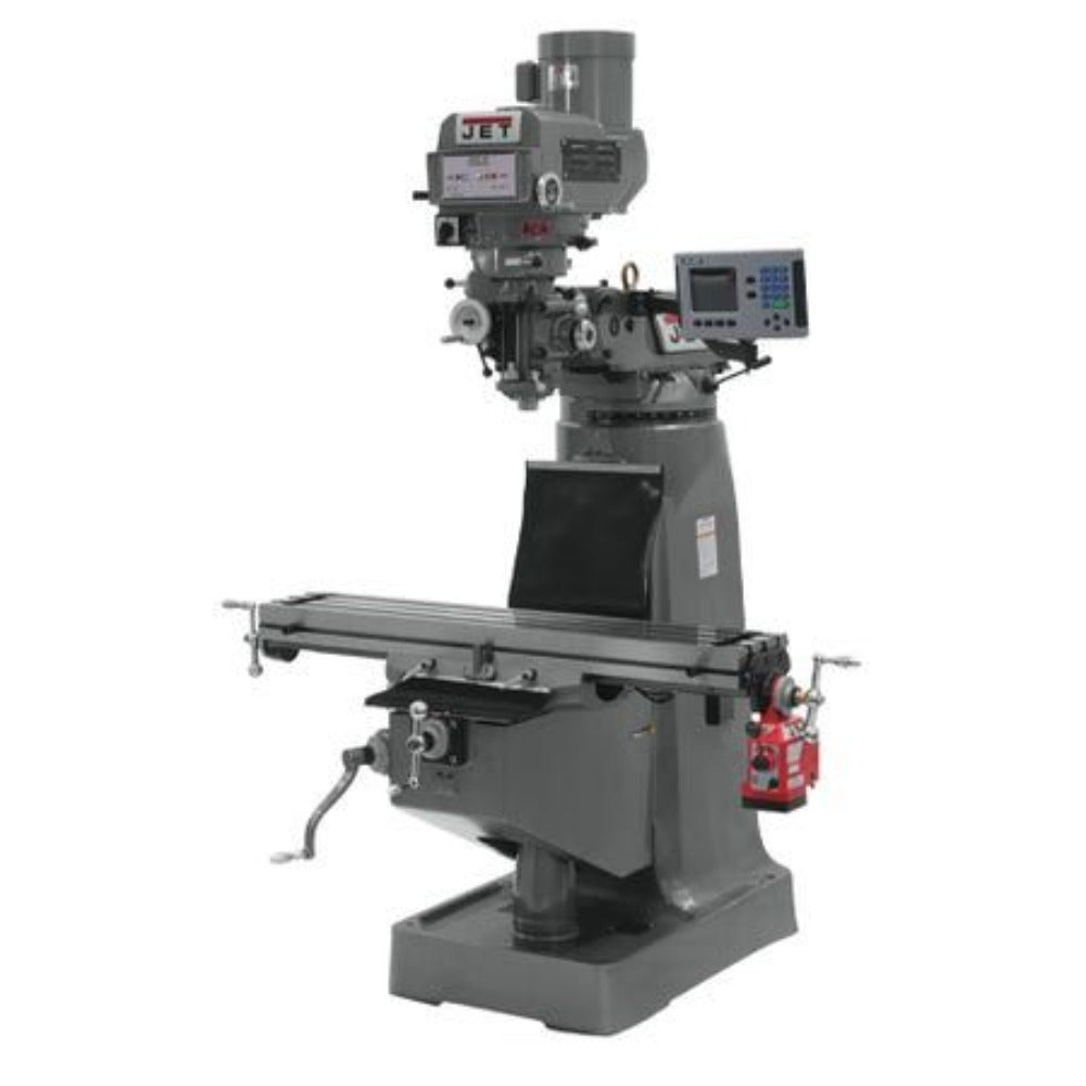 JET JTM-4VS Mill with 3-Axis ACU-RITE 203 DRO (Quill) and X-Axis Powerfeeds