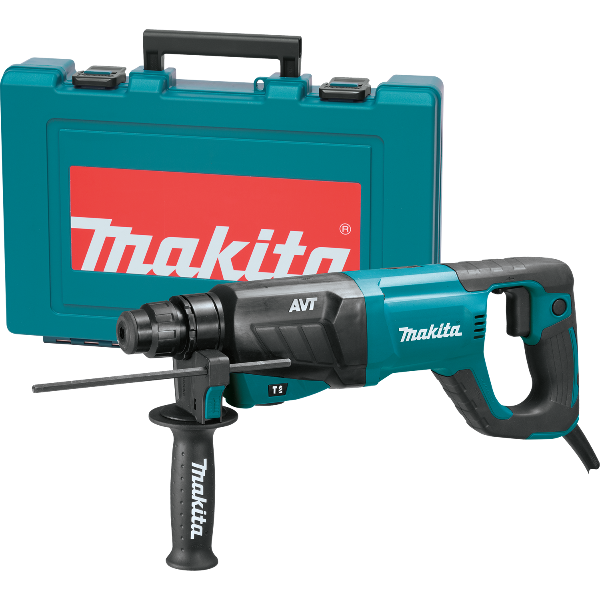 Makita HR2641 8 Amp 1 in. Corded SDS-Plus Concrete/Masonry AVT (Anti-Vibration Technology) Rotary Hammer Drill with Handle Hard Case