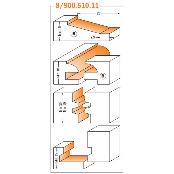 CMT 800.510.11 5 Piece Complete Kitchen Set Profile Number B