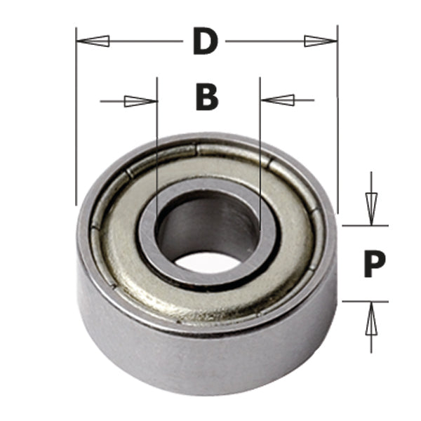 CMT 791.063.00 Undersized Bearing 1/2 inch X 3/16 inch (After Use The 791.003.00)