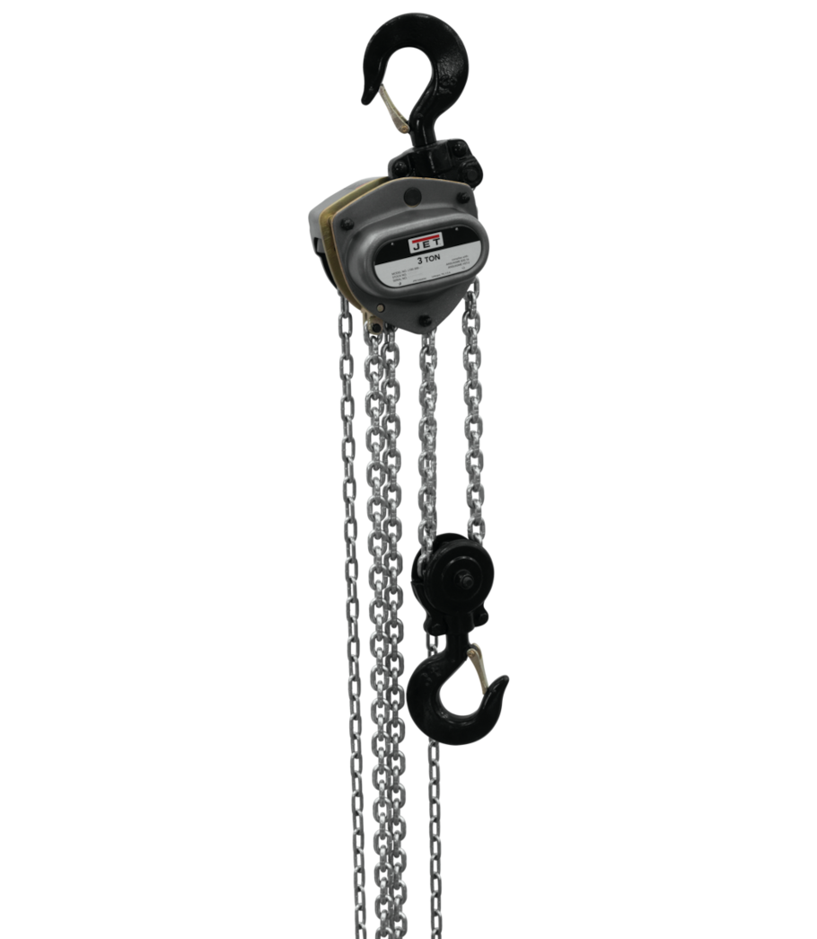 JET 3-Ton Hand Chain Hoist with 30' Lift & Overload Protection | L-100-300WO-30