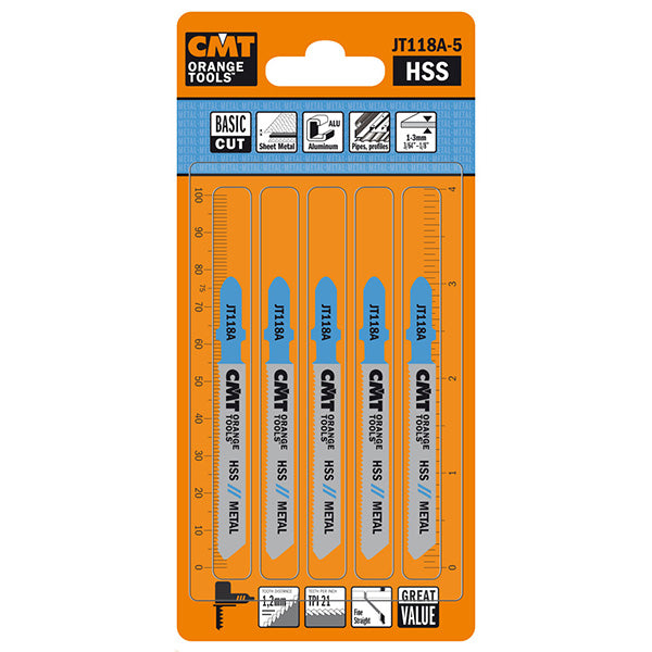 CMT JT118A-5 Jig Saw Blades for Metal 5-Pack