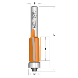 CMT 806.627.11 Flush Trim bit, 1/2-Inch Shank, 1-Inch Cutting Length, Carbide-Tipped,Orange