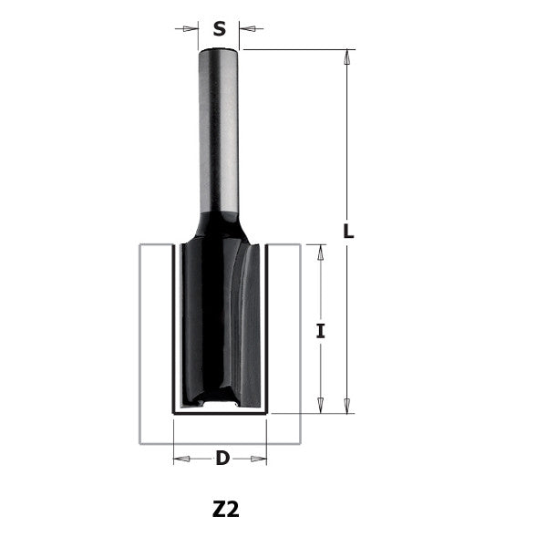 CMT 81203 Contractor Straight Bit 1/4-inch Diameter 1/4-inch Shank
