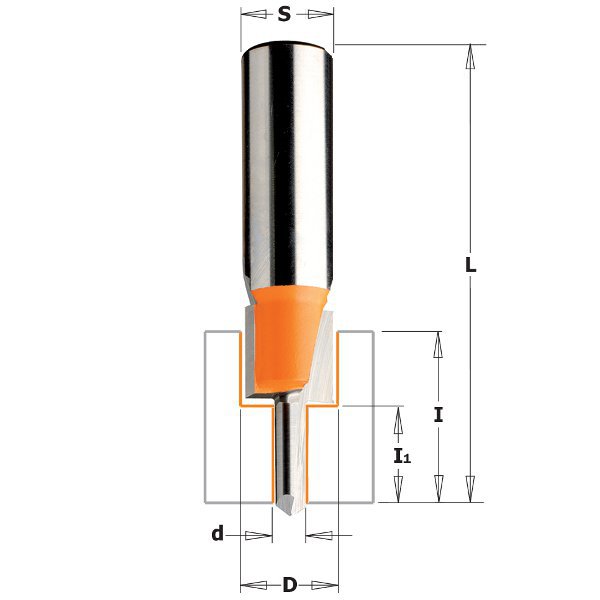 CMT 813.601.11 Screw Slot Bit, 1/2-Inch Diameter, 1/2-Inch Shank