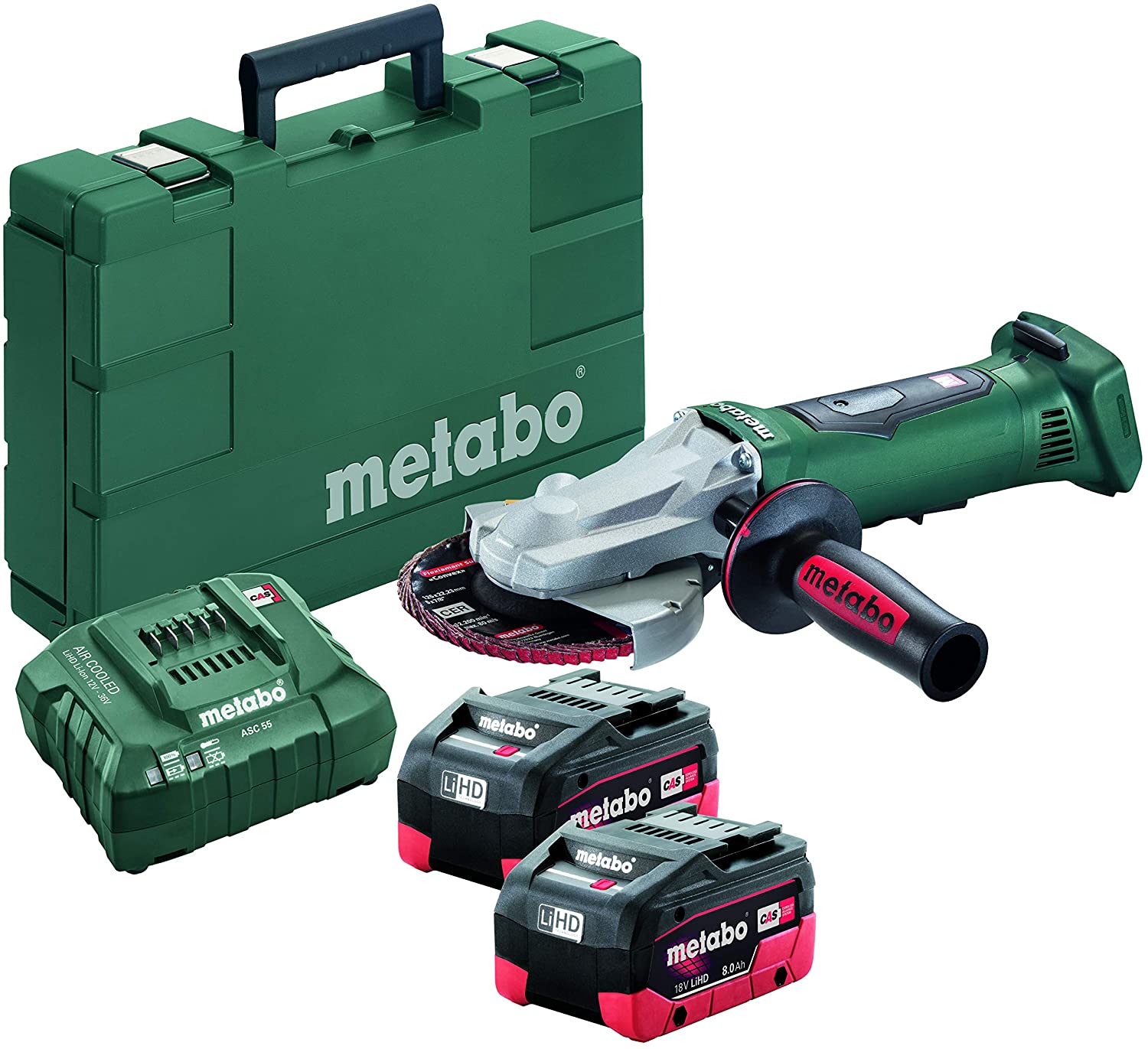 Metabo WPF 18 LTX 125 (US613070620) Cordless flat head Angle Grinder Kit  with Battery and Charger