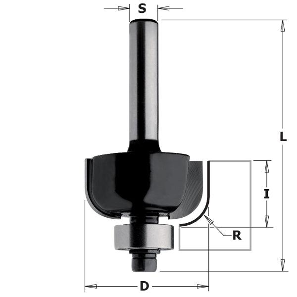 CMT 83705 Contractor Cove Bit 1-1/2-inch Diameter 1/2-inch Radius 1/4-inch Shank