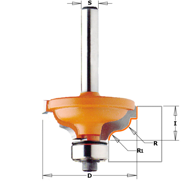 CMT 846.825.11 Ogee with Fillet Bit 1/2-Inch Shank Radius from 9/64 to 3/16-Inch