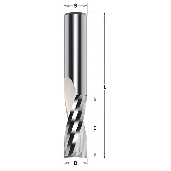 CMT 191.001.11 Solid Carbide Upcut Spiral Bit 1/8-Inch Diameter by 2-Inch Length 1/4-Inch Shank Silver
