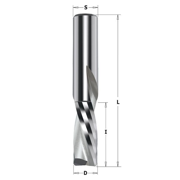 CMT 192.001.11 Solid Carbide Downcut Spiral Bit 1/8-Inch Diameter by 2-Inch Length 1/4-Inch Shank Silver