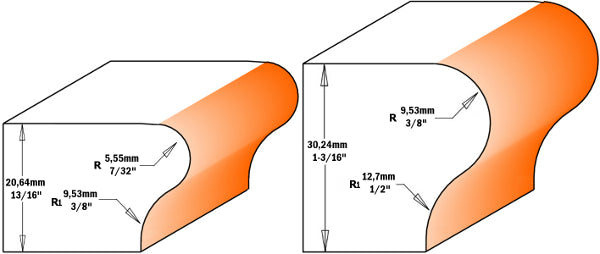 CMT 855.805.11 Window Sill Bit with 3/8 to 1/2-Inch Radius 1/2-Inch Shank