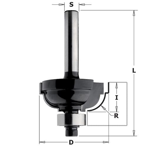 CMT 86304 Contractor Cove & Fillet Bit 1-1/8-inch Diameter 3/8-inch Radius 1/4-inch shank