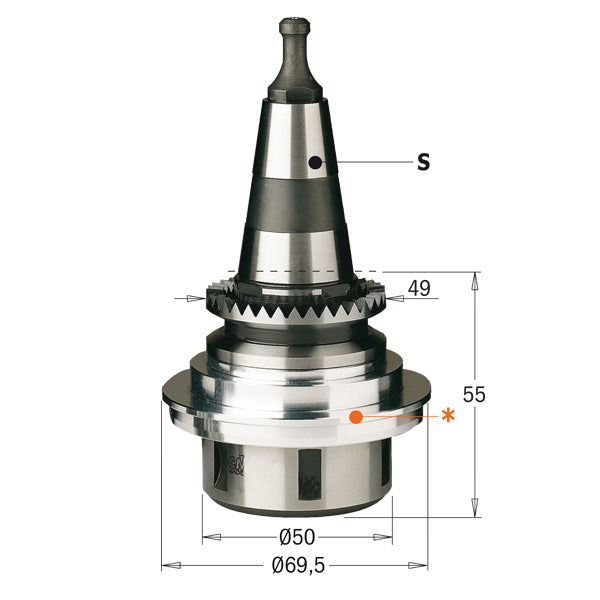 CMT 183.250.01 Chuck with "ER32" Precision Collet ISO30 Shank Right-Hand rotation