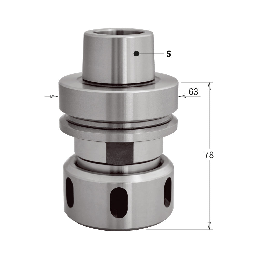 CMT 183.320.01 HSK-63F chuck for DIN6388 precision collet