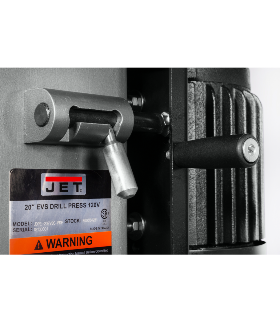 JET The JET JDPE-20EVSC-PDF 1-1/4" Drilling Capacity, 2HP, 115V, 1Ph Electronic Variable Speed Drill with Clutch Speed Change system and Power Downfeed - 354251