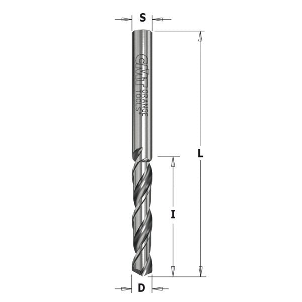 CMT 363.040.11 V-Point Solid Carbide Twist Drill 120 degree sharpening 4mm (5/32-Inch) Right-Hand Rotation
