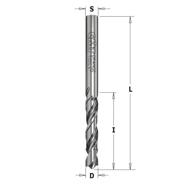 CMT 363.030.21 XTreme Solid Carbide Twist Drill 120 degree downcut round sharpening 2.5mm (7/64-Inch) Right-Hand Rotation