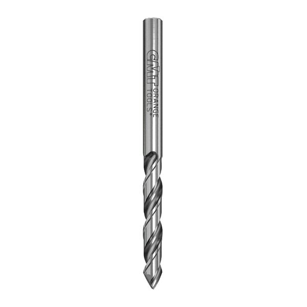 CMT 363.025.41 V-Point Solid Carbide Twist Drill with 60 Degree sharpening and Right-Hand Rotation, 2.5 mm