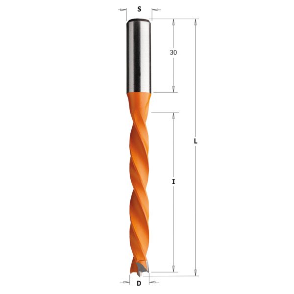 CMT 372.100.12 Four Flute Dowel Drill 10mm (25/64-Inch) Diameter 10X30mm Shank Left-Hand Rotation