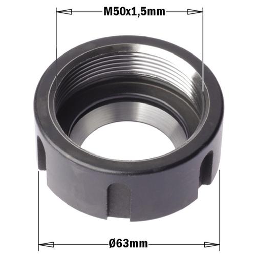 CMT 992.383.02 Clamping Nut for Chucks with ER40 Collet & Left-Hand Rotation