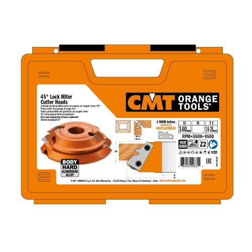 CMT 694.011.31 45 Degree Lock Miter Cutter Head, 5-1/2-Inch Diameter, 1-1/4-Inch Bore