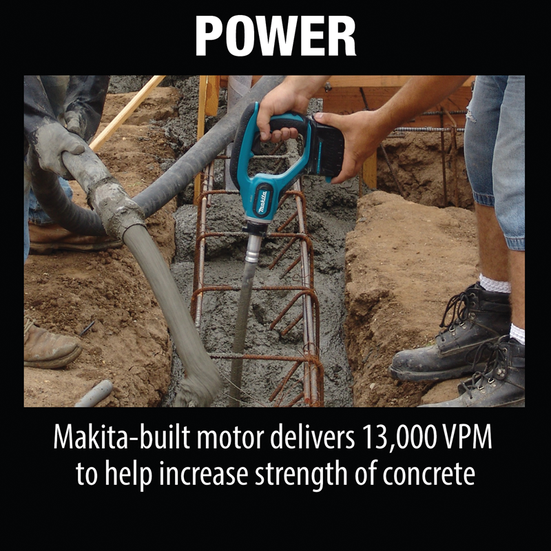Makita Concrete Vibrator Kit (5.0Ah) XRV01T 18V LXT Lithium Ion Cordless 4'
