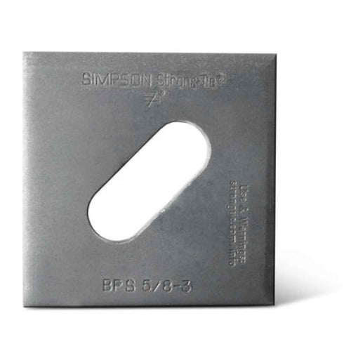 BPS 3/4-3HDG Flat Bearing Plate Slotted 3/4" Hole, 3" x 3" Hot Dip Galvanized