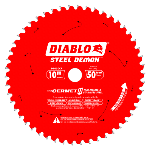 Diablo D1050CF Steel Demon Cement II Carbide Metal Cutting Blade, 10"